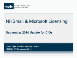 NHSmail & MS Licencing Update