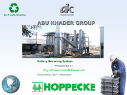Lead Recycling Systems - MEEF Middle East Economic Engineering Forum