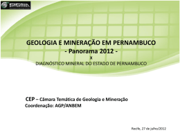 Geologia e Mineração em Pernambuco