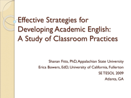 Effective strategies for developing academic English