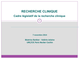 RBM, SC, Collections - Recherche Clinique Paris Descartes Necker