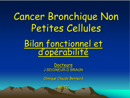 Cancer Bronchique Non Petites Cellules