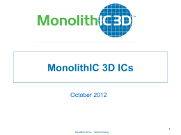 MonolithIC 3D ICs - MonolithIC 3D Inc.