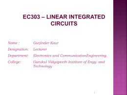 Linear Integrated Circuits