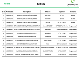 AUR-CE MICON SN Part Code Description Chassis Segment