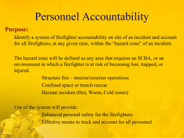 Personnel Accountability - Fire Chiefs` Association of Broward County