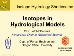 Isotope & Watershed Modelling