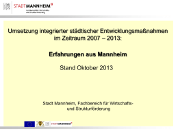 Hier finden Sie die Präsentation der Stadt Mannheim. - RWB-EFRE