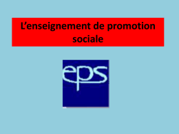 L`enseignement de promotion sociale - CSEF