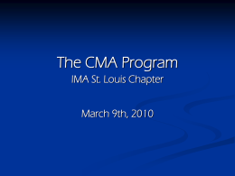Two-part Exam Format - St. Louis IMA Chapter
