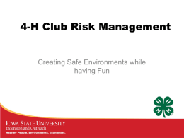 Risk Management ppt - Iowa State University Extension and Outreach