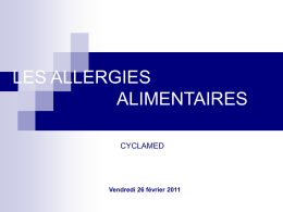 ALLERGIE ALIMENTAIRE 26 02 2011