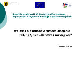 PROW 2007-2013 Działanie 3.3 Odnowa i rozwój wsi