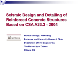 Seismic Design of RC Structures