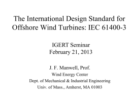 Wind Short course - UMass IGERT Offshore Wind Energy Program
