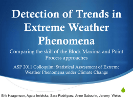 Detection of trends in extreme weather phenomena