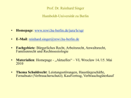 (§ 280 BGB). - Prof. Dr. Reinhard Singer - Hu