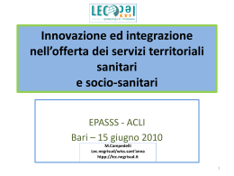 Innovazione ed Integrazione - Laboratorio Epidemiologia di