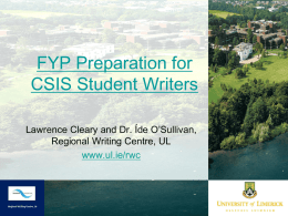 FYP Preparation for CSIS Student Writers