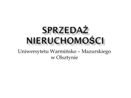 Sprzedaż działek - Uniwersytet Warmińsko