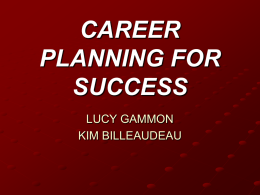 CAREER PLANNING FOR SUCCESS