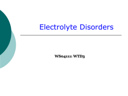 Electrolyte Disorders