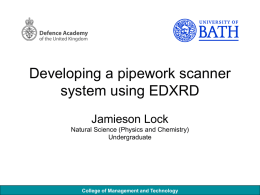 Developing a pipework scanner system using EDXRD