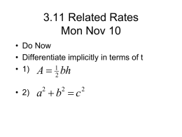 3.11 Related Rates - Princeton High School