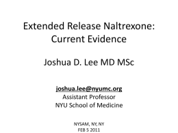 Extended Release Naltrexone - Nysam