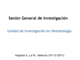 Diciembre 2011 - Servicio de Hematologia Hospital La Fe