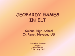 jeopardy games in elt - BETA | IATEFL Affiliate