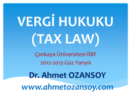 VERGİ YÖNETİMİ - Dr.Ahmet Ozansoy