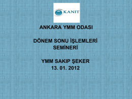 YMM SAKIP ŞEKER - Ankara Yeminli Mali Müşavirler Odası
