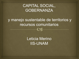 Capital Social - Recursos comunes, territorio y migración