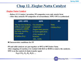 Chapter. 13 Zieglar-Natta Catalyst