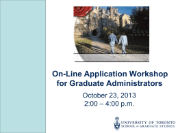 Online Admissions Application Workshop