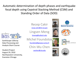 Automatic determination of earthquake focal depth (and focal