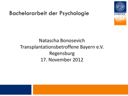 Vorstellung Bachelorarbeit der Psychologie
