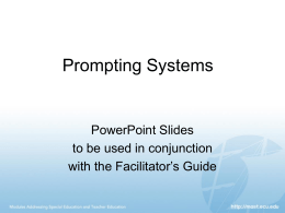 Powerpoint&reg; Prompting Systems - MAST