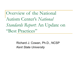 Overview of the National Autism Center`s National Standards Report