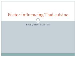 Factor influencing Thai cuisine