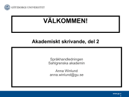 Slide 1 - Sahlgrenska akademin