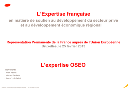 OSEO - Représentation permanente auprès de l`Union européenne