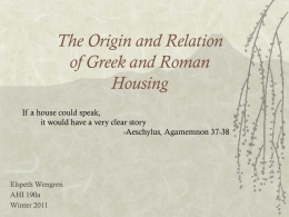 Greek and Roman housing