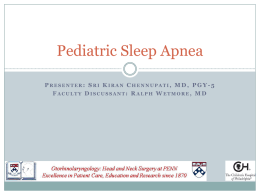 Pediatric Sleep Apnea
