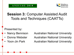 Session 3: Computer Assisted Audit Tools and Techniques (CAATTs)