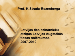 Latvijas tiesību zinātnieku atziņas Augstākās tiesas nolēmumos