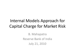 Internal Model Approach for Capital for Market Risk