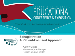 Schegistration - National Association of Healthcare Access