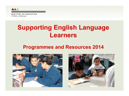 Supporting English Language Learners 2014 - ESOL